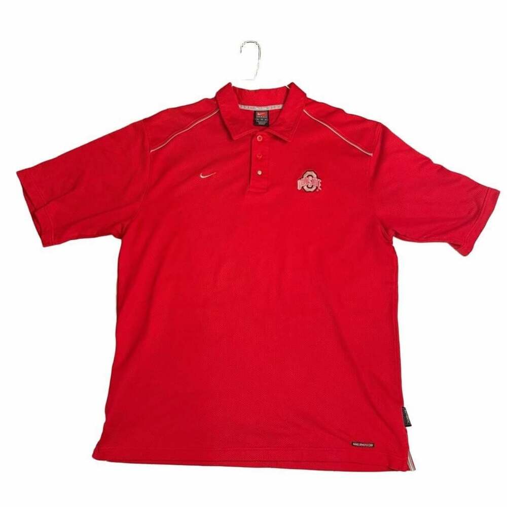 Nike Ohio State Buckeyes Red Polo Shirt Size XL